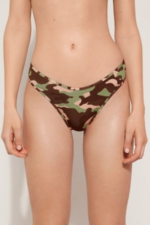 Dámské Spodní Díl Bikin Tezenis New Camo Family High-Cut Brazilian Viacfarebný Maskáčové | CZ-ZD2916358