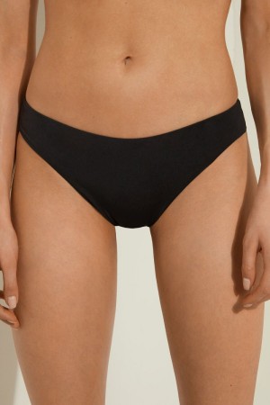 Dámské Spodní Díl Bikin Tezenis Plain Cheeky Černé | CZ-UX2845067