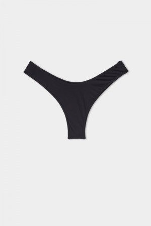 Dámské Spodní Díl Bikin Tezenis Recycled Microfiber High Cut Černé | CZ-IH9238071