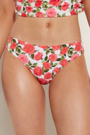 Dámské Spodní Díl Bikin Tezenis Romantic Roses Classic Růžové | CZ-PR8736510