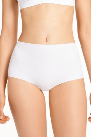 Dámské Spodní Prádlo Tezenis High-Waisted Raw-Cut Microfiber Hipsters Bílé | CZ-NO3852941