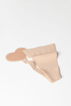 Dámské Spodní Prádlo Tezenis Invisible Adhesive Tanga Béžový Béžový Růžové | CZ-KM1826730