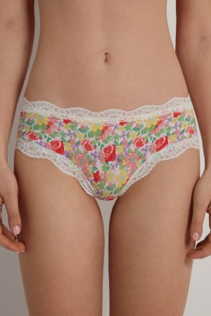 Dámské Spodní Prádlo Tezenis Printed Microfiber and Krajkové Hipsterzilian Floral Wildflower Print | CZ-BX2864139