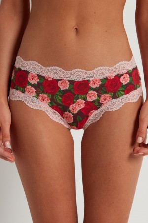 Dámské Spodní Prádlo Tezenis Printed Microfiber and Krajkové Hipsterzilian Červené Růžové | CZ-UG6785203