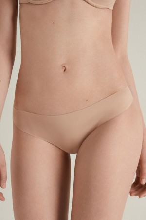 Dámské Spodní Prádlo Tezenis Raw-Edge Microfiber Cheeky Béžový Béžový Růžové | CZ-WP9756148