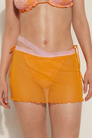 Dámské Sukně Tezenis Blush Krajkové Pareo Mini Oranžové Žluté Růžové | CZ-HE1630748
