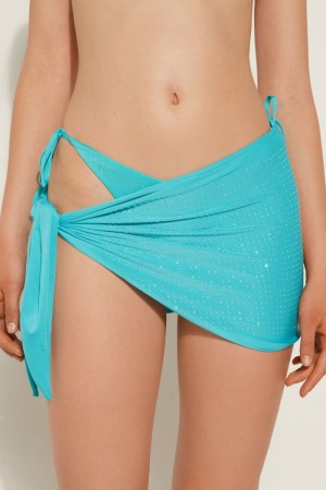 Dámské Sukně Tezenis Chic Riviera Pareo Mini Blankyt Blankyt Tyrkysové | CZ-FK1654978