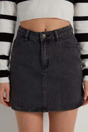 Dámské Sukně Tezenis Denim Miniskirt with 4 Pockets Černé | CZ-DP1498560