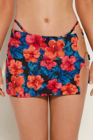 Dámské Sukně Tezenis Hawaiian Sunset Pareo Mini Blankyt Kytičkované | CZ-CN6514270