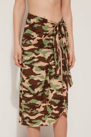 Dámské Sukně Tezenis Plain Weave Midi Pareo Viacfarebný Maskáčové | CZ-NF0198746