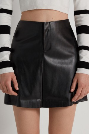 Dámské Sukně Tezenis Rub Finish Mini with Na Zip Černé | CZ-WB4980651