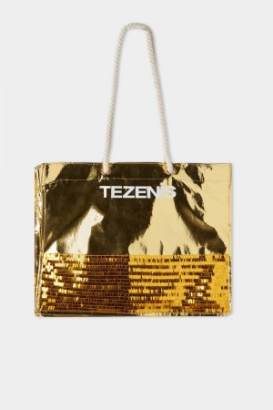 Dámské Tašky Tezenis Recycled Plastic Beach Metal Žluté | CZ-RU6385104