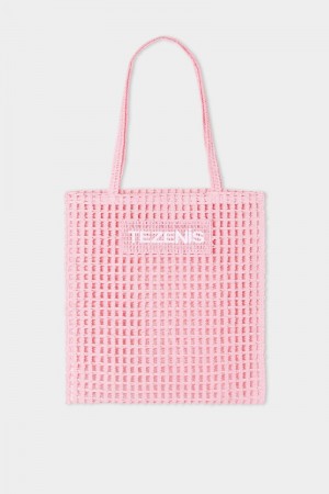 Dámské Tašky Tezenis Straw Paper Beach Růžové | CZ-IA0641398