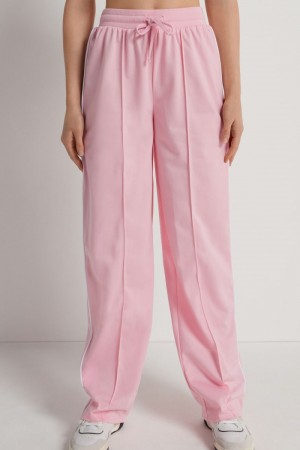 Dámské Tepláky Tezenis Knit with Piping Růžové | CZ-ED1273654