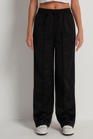 Dámské Tepláky Tezenis Knit with Piping Černé | CZ-EV6952317