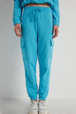 Dámské Tepláky Tezenis Long Cargo Světle Blankyt | CZ-QO5879423