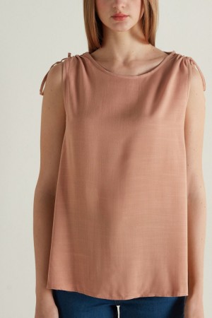 Dámské Tílko Tezenis Brushed Cloth with Straps Růžové | CZ-UT5018637