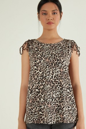 Dámské Tílko Tezenis Brushed Cloth with Straps Červené | CZ-WA1569708