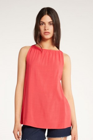 Dámské Tílko Tezenis Brushed Fabric Oranžové Koralove Červené | CZ-GO3195246