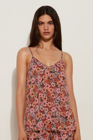 Dámské Tílko Tezenis Viscose Fabric Flared Floral Animal Print | CZ-WF0642537