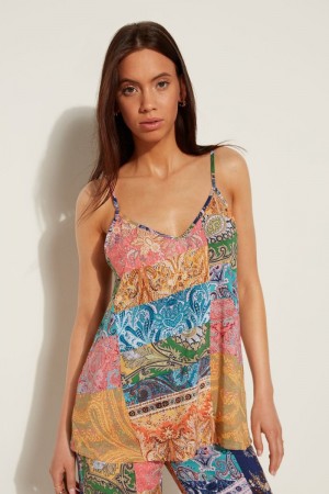 Dámské Tílko Tezenis Viscose Fabric Flared Viacfarebný | CZ-LZ9260145