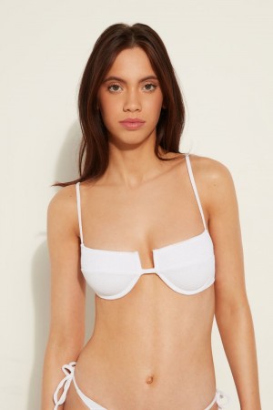 Dámské Topy Do Bikin Tezenis 3D-Effect Balconette Bílé | CZ-JH5712948