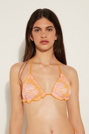 Dámské Topy Do Bikin Tezenis Blush Krajkové Triangle Oranžové Žluté Růžové | CZ-KL2510748