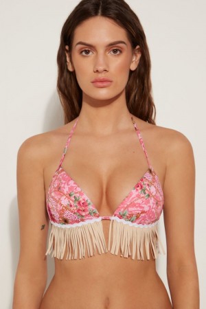 Dámské Topy Do Bikin Tezenis Boho Chic Polstrovaný Triangle Růžové | CZ-XH1923067