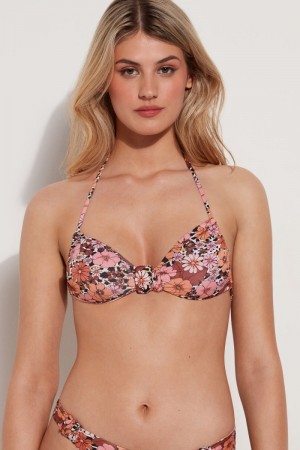 Dámské Topy Do Bikin Tezenis Flower Animal Print Bra Style Floral Animal Print | CZ-OP8640957
