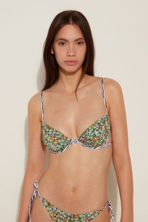 Dámské Topy Do Bikin Tezenis Pretty Flower Zebra Balconette Kytičkované | CZ-UN5807934