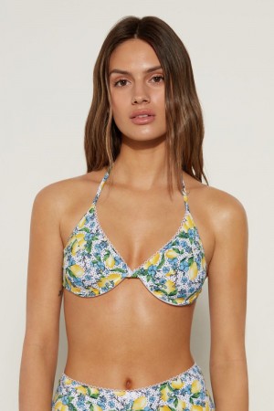 Dámské Topy Do Bikin Tezenis Romantic Costiera Balconette Citrón | CZ-FW4715832