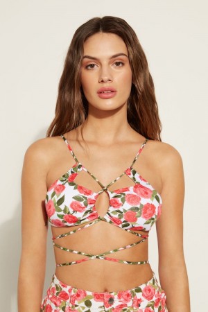 Dámské Topy Do Bikin Tezenis Romantic Roses Brassiere Růžové | CZ-SV6529378