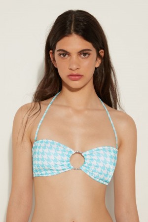 Dámské Topy Do Bikin Tezenis Sparkling Jewels Polstrovaný Bandeau Blankyt Bílé | CZ-CO8619237