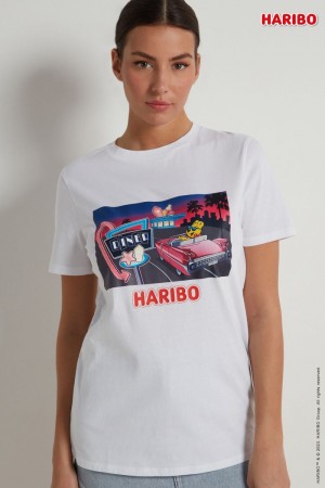 Dámské Tričko Tezenis Haribo Text Bílé | CZ-WP8360475