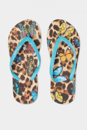 Dámské Žabky Tezenis Multi-Pattern Flip-Flops Leopard | CZ-NX4982736
