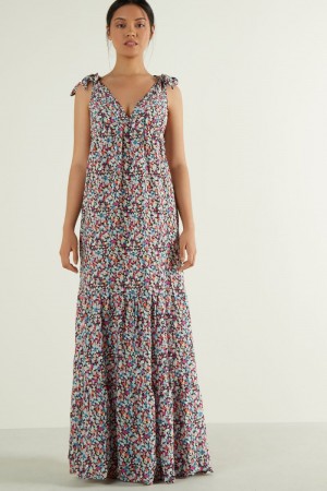 Dámské Šaty Tezenis Bez Rukávů Maxi with Bows Viacfarebný | CZ-UT8076251