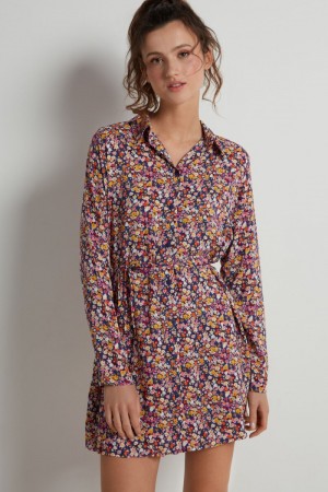 Dámské Šaty Tezenis Long Sleeve Viscose Cloth Shirt Viacfarebný | CZ-TC9578210
