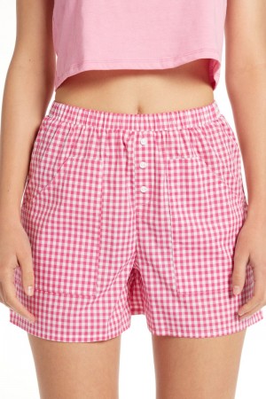 Dámské Šortky Tezenis Bavlněné Fabric with Pockets Červené Fuchsie | CZ-KG0761385
