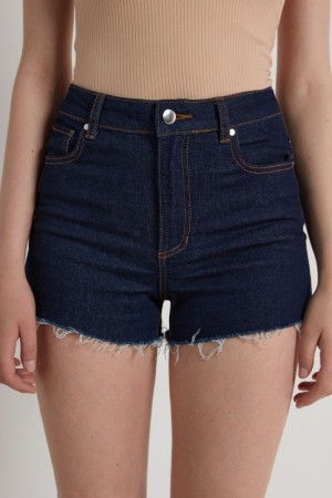 Dámské Šortky Tezenis High Rise Frayed Denim Blankyt | CZ-ZT3169285