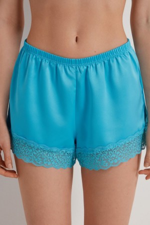 Dámské Šortky Tezenis Krajkové and Satin Světle Blankyt | CZ-EH8954172