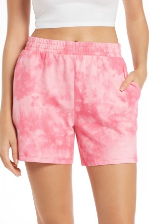 Dámské Šortky Tezenis Printed Fleece Růžové Fuchsie | CZ-HQ0982741