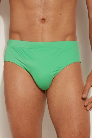 Pánské Plavky Tezenis Microfiber Bikiny Bottoms Zelene Mátově Zelená Zelene | CZ-QZ8275391