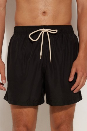 Pánské Plavky Tezenis Recycled Fabric Basic Krátké Černé | CZ-IX1346875