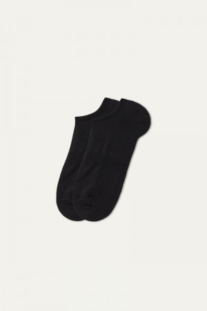 Pánské Ponožky Tezenis 3-Pair Pack Bavlněné Sportovní Ankle Černé | CZ-OM6147582