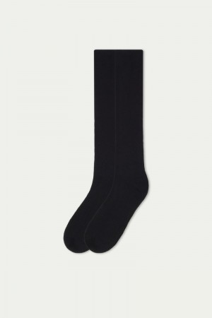 Pánské Ponožky Tezenis Long Thermal Bavlněné Černé | CZ-XD3091574