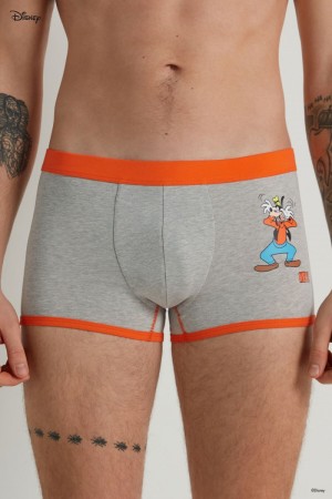 Pánské Slipy Tezenis Mickey Mouse Disney Soccer Print Bavlněné Boxerské Šedé | CZ-JE7801534