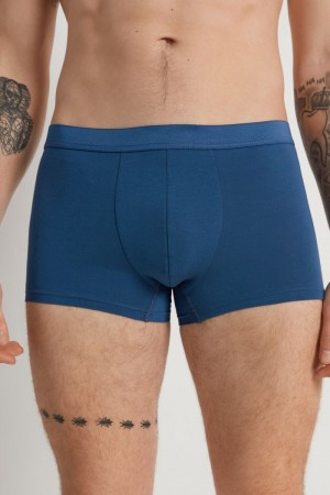 Pánské Slipy Tezenis Stretch Bavlněné Boxerské Brief Blankyt | CZ-YV5473129