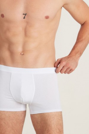 Pánské Slipy Tezenis Stretch Bavlněné Boxerské Brief Bílé | CZ-FY1806392