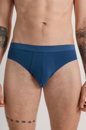 Pánské Slipy Tezenis Stretch Bavlněné Brief Blankyt | CZ-BA1984602