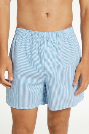 Pánské Spodní Prádlo Tezenis Patterned Bavlněné Cloth Boxers Světle Blankyt Blankyt | CZ-ZT9067421